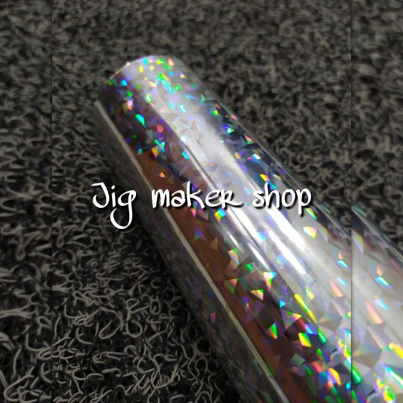 hologram hot stamping foil lure dan metal jig- IMPORT ORIGINAL- lebar 20cm- motif pecah kaca