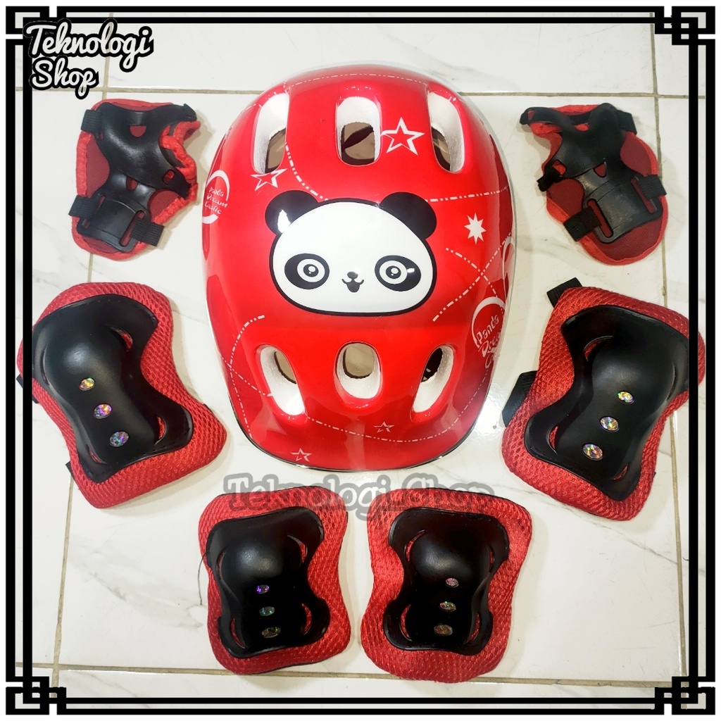 Full Set Pelindung Lutut/Siku/Tangan + Helm Dekker