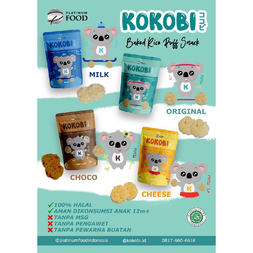 Kokobi Snack Bayi Rice Puff  Tanpa Pengawet  / snack bayi organik