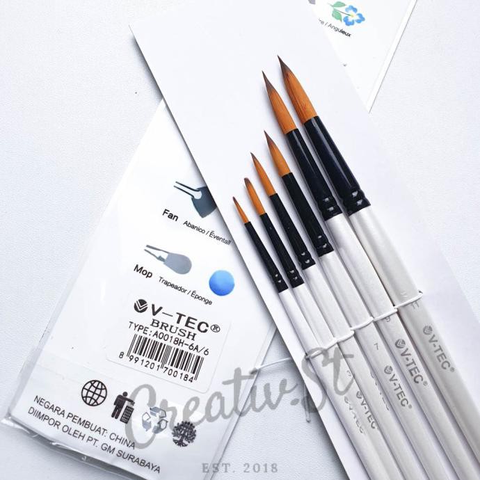 

Kualitas Terbaik] Kuas Lukis Set V-Tec 0018H (1 Set) Art Brush