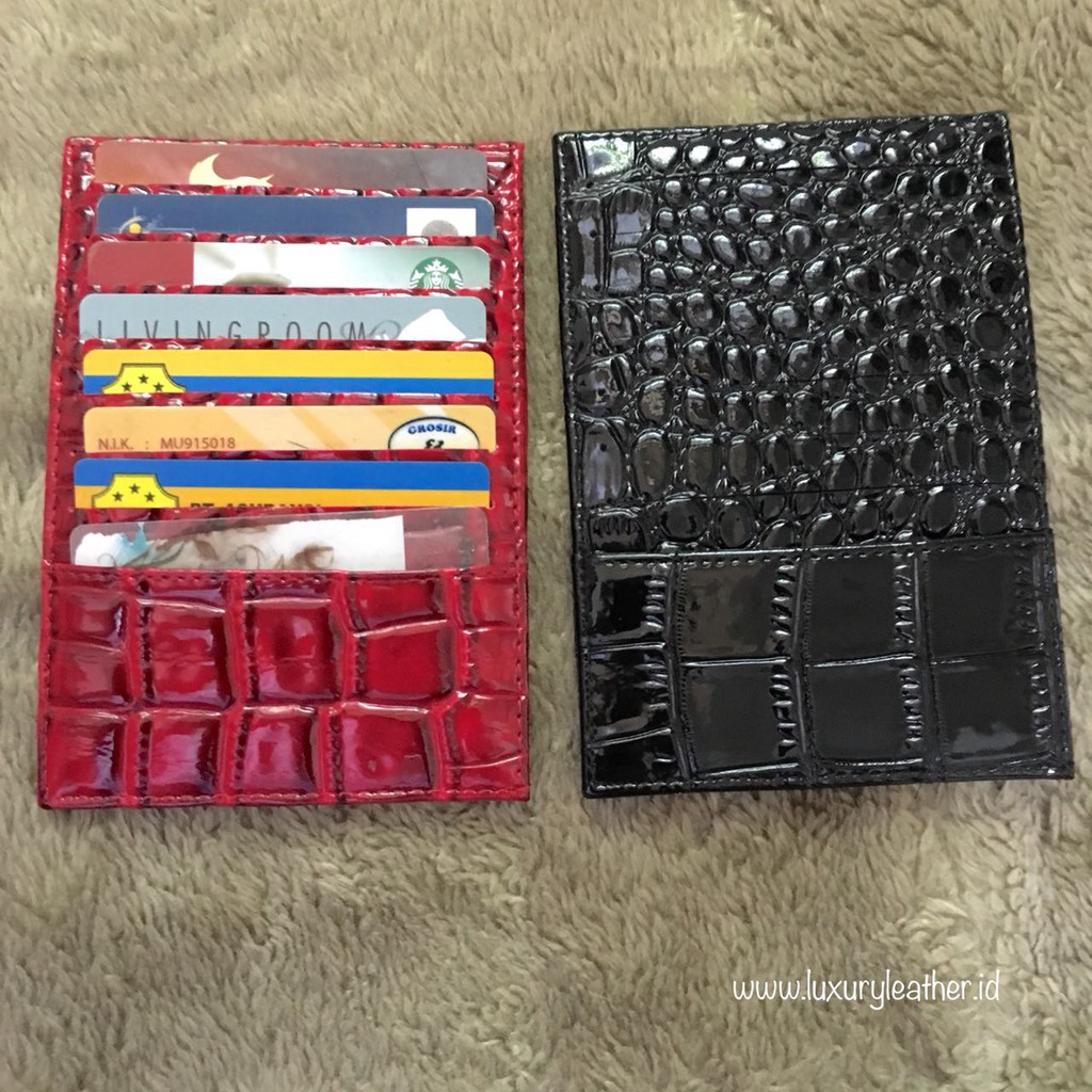 LUXTHER - CARD WALLET 16 SLOTS CROCO LEATHER / DOMPET KARTU / DOMPET MURAH / DOMPET WANITA / DOMPET UNISEX
