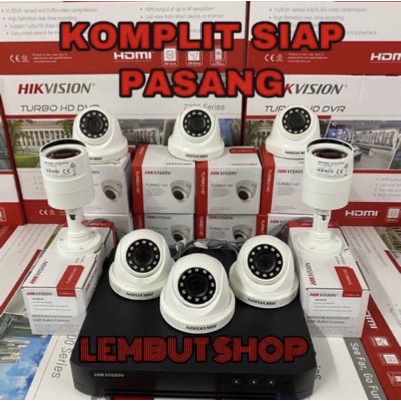 PAKET KAMERA CCTV HIKVISION 8 CAMERA 2mp TANPA KABEL HDD 2tb