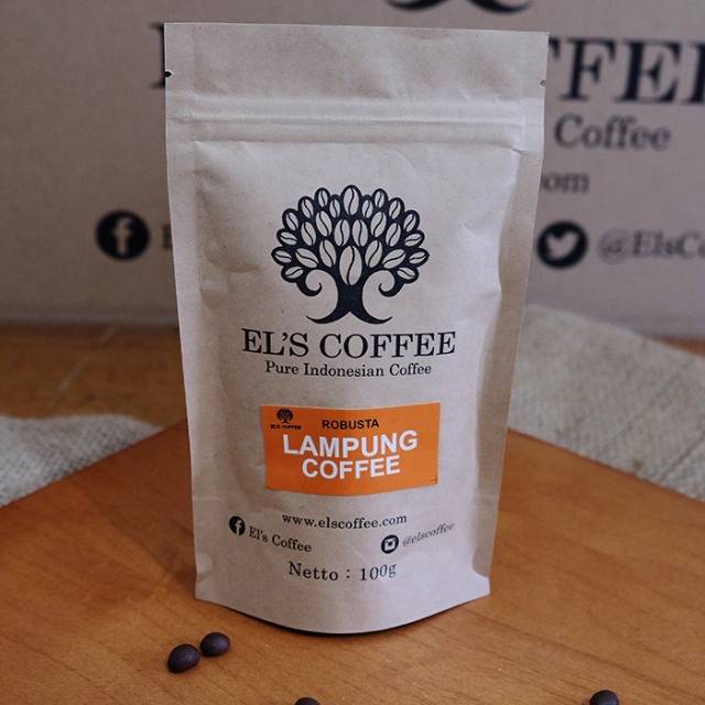 

Kopi Lampung El's Els Coffee 100 gram Robusta kemasan kertas kedap udara