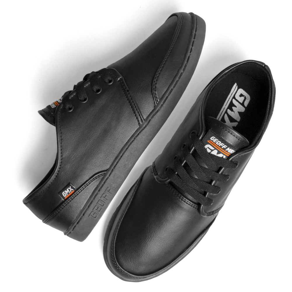 Sepatu Sneakers Pria Geoff Max Authentic Leather Full Black