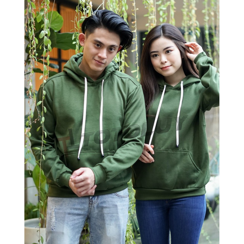 MUKZHOP - COUPLE SWEATER / HOODIE BASIC / TOTOLUY / HIJAU ARMY