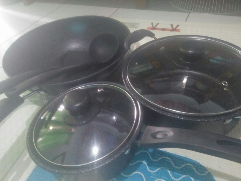 Wajan Panci Marble - Asta New Marbello Cookware Set 7 Pcs - Panci Granite  Ceramic Anti Lengket