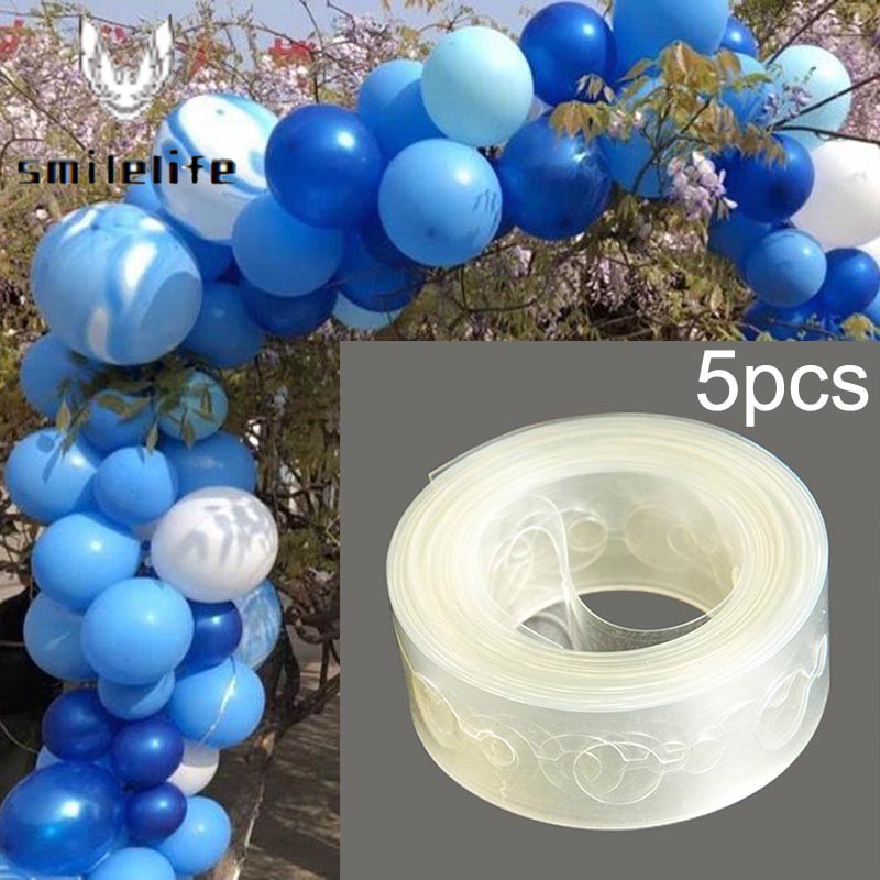 5 Pcs 5m Balloon Chain Tape Arch Connect Strip For Wedding