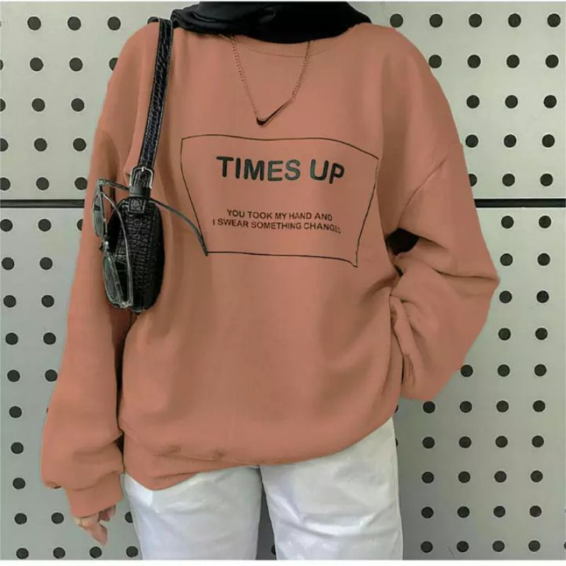 Sweater basic TIMES UP/sweater wanita polos tebal/fashion wanita/bahan fleece tebal