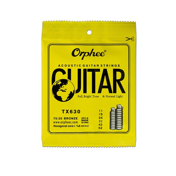 Orphee Senar Gitar Akustik String 75/25 Bronze TX620 TX630 TX640 Free 1 Pick 1 Capo