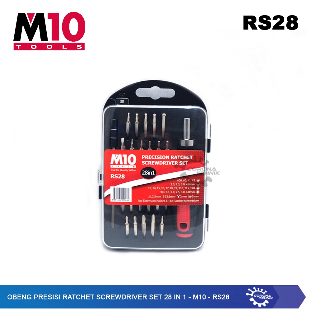 M10 - RS28 - Obeng Presisi Ratchet Screwdriver Set 28 in 1