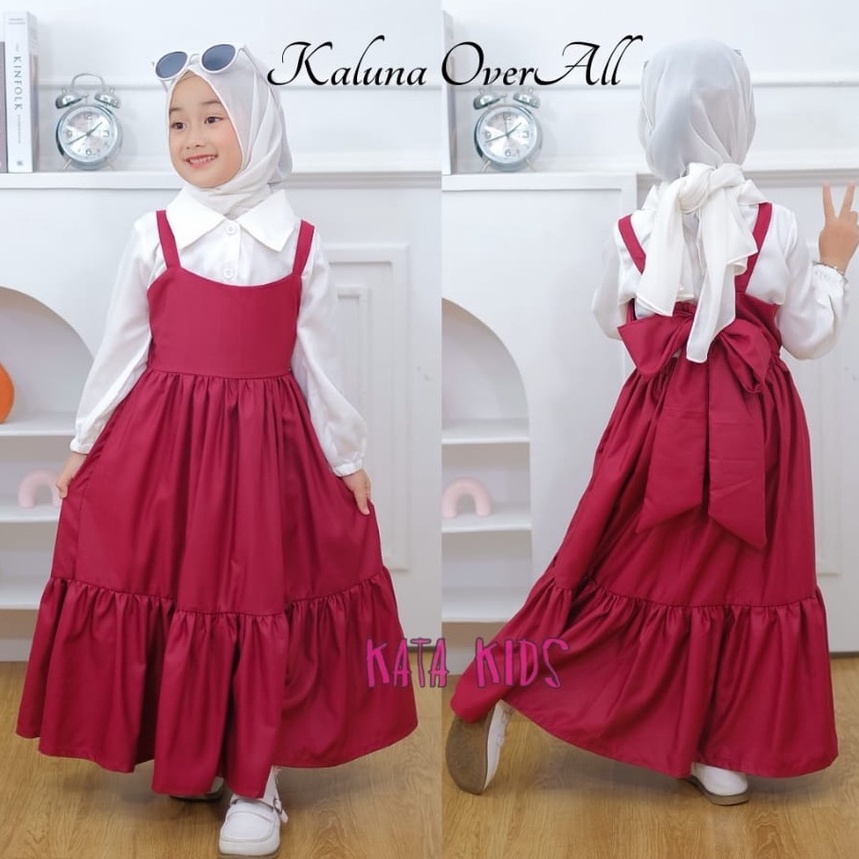 KATA KIDS OUTFIT One Set Over All 2in1 Dress Gamis Anak Kaluna Set 2 in 1