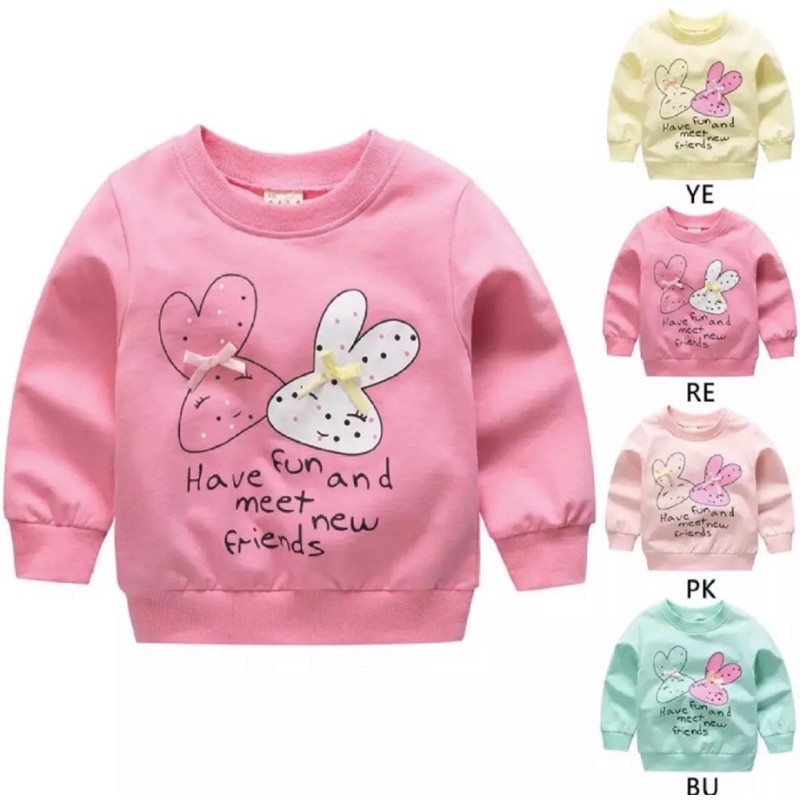 PAKET HEMAT 3 PICS Sweater Anak Perempuan Import Usia 3 Bulan - 3 Tahun/ Pakaian Anak 100% Import Katun