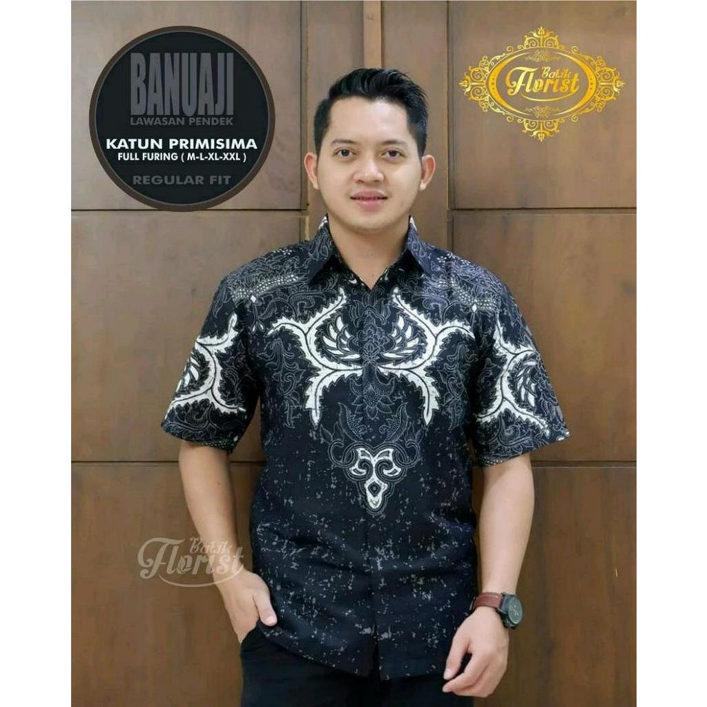 Batik Lengan Pendek BANUAJI PENDEK Baju Batik Pendek Terbaru Kemeja Batik Lengan Pendek Pria