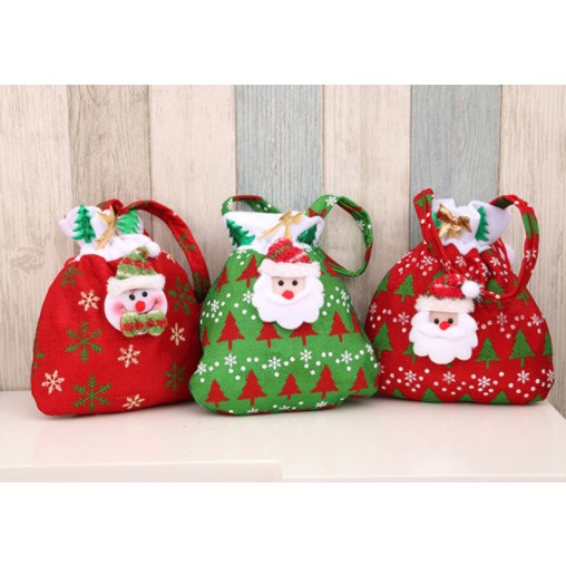

✨ BISA COD ✨ Tas Pouch Kantong Kain Bingkisan Tema Natal Lucu Hadiah Gift
