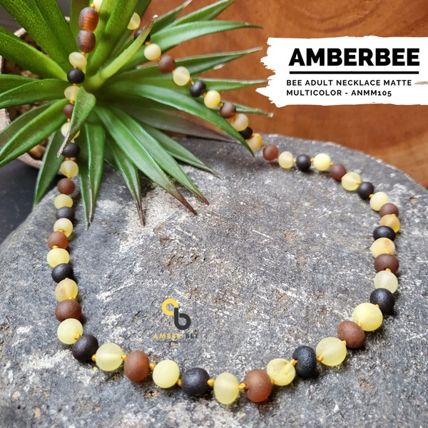 Kalung Amber Dewasa Premium Matte Multicolor 46-57cm ANMM105 By Amber Bee