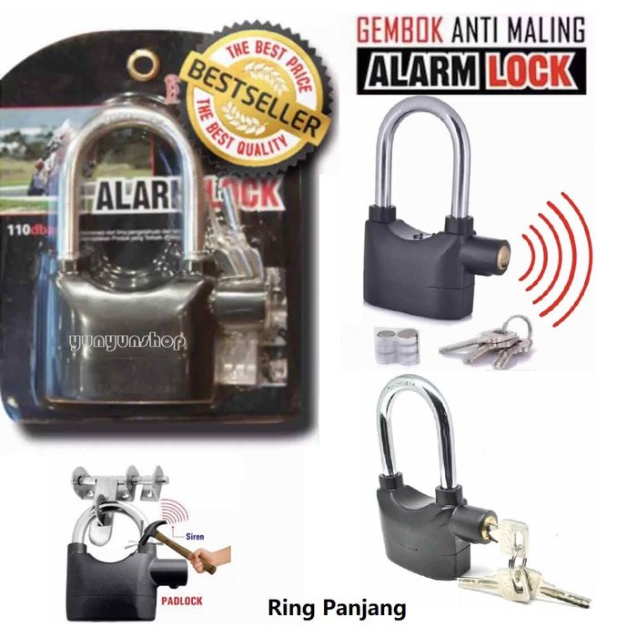 GEMBOK ALARM SUARA ANTI MALING /GEMBOK ALARM KINBAR/KUNCI GEMBOK ANTI MALING/GEMBOK MOTOR ALARM