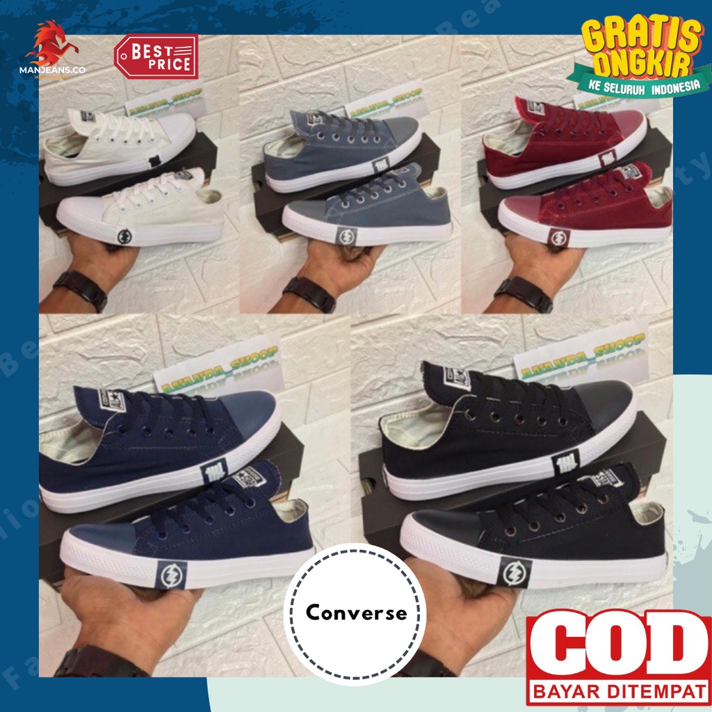 SEPATU SELOP SNEAKER SNEAKERS CASUAL CONVERSE CT2 FLASH PETIR PUTIH SEKOLAH PRIA WANITA IMPOR