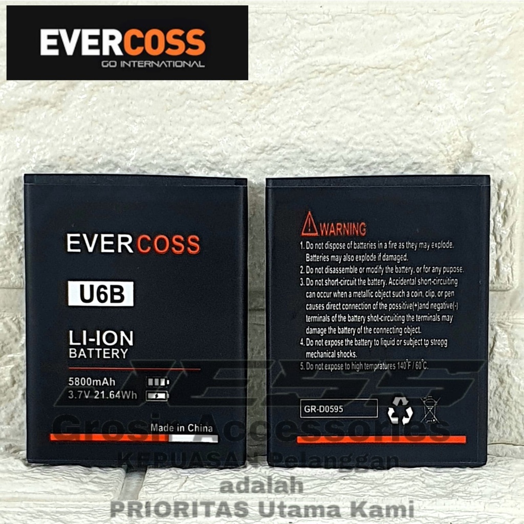 Baterai Original Evercoss U6B 4G lte Battery Double Power Evercoss U6B