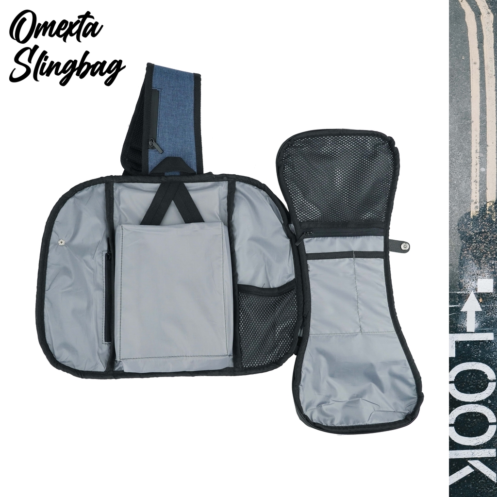 BEST SELLER Tas Selempang Slempang Omexta Waterproof Sling Bag USB &amp; Earphone Hole HIGH QUALITY