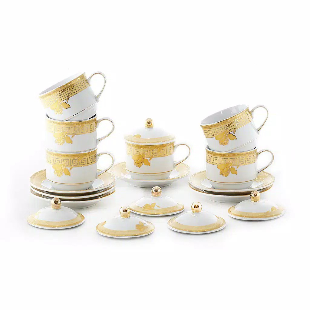 Cup Saucer Cangkir piring dengan tutup vicenza Y85 padi lily lolli poppy