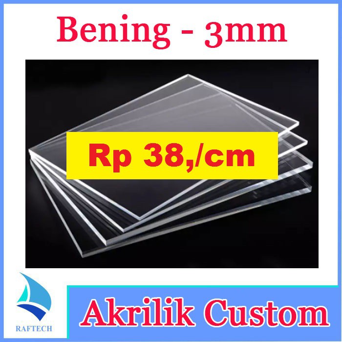 Akrilik Custom 3mm Bening Clear Acrylic 3 mm Laser Cutting Marga Cipta