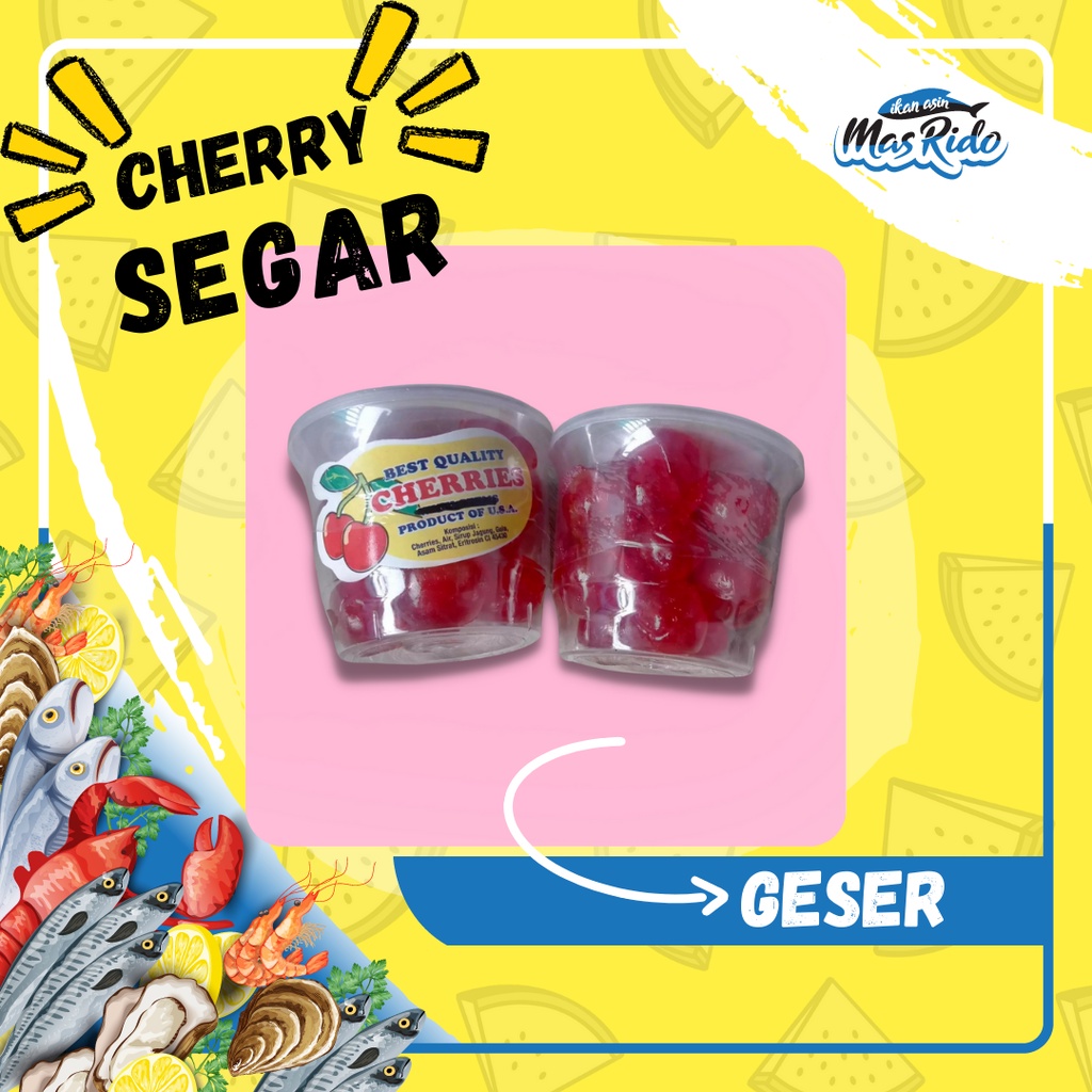 

Cherries Merah Tangkai Buah Ceri Batang Cherry 100Gram Cherry Kemasan
