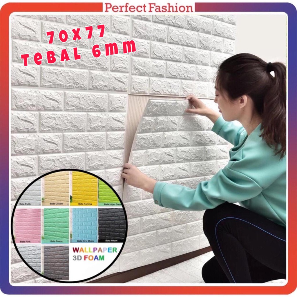 DK902 TEBAL  Wallpaper Dinding  Foam 3D Wall Sticker Motif 