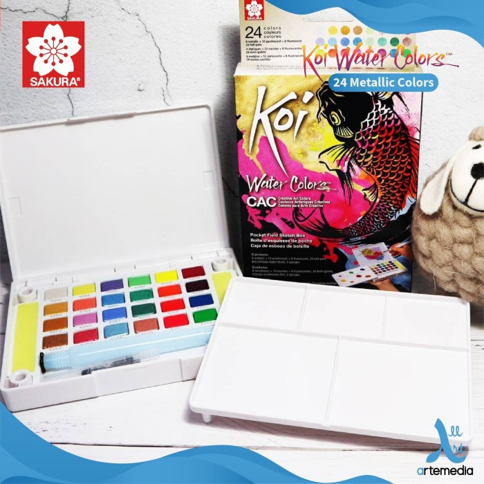 

air-cat- sakura koi watercolor 24 cac metallic pocket field sketch box -cat-air.