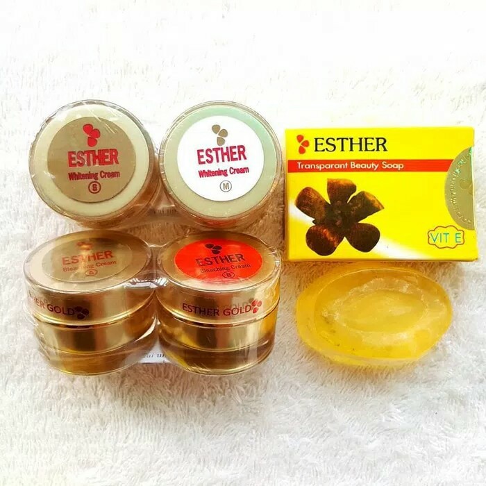 (discont )ESTHER GOLD KACA BLEACHING CREAM  AB +  SABUN