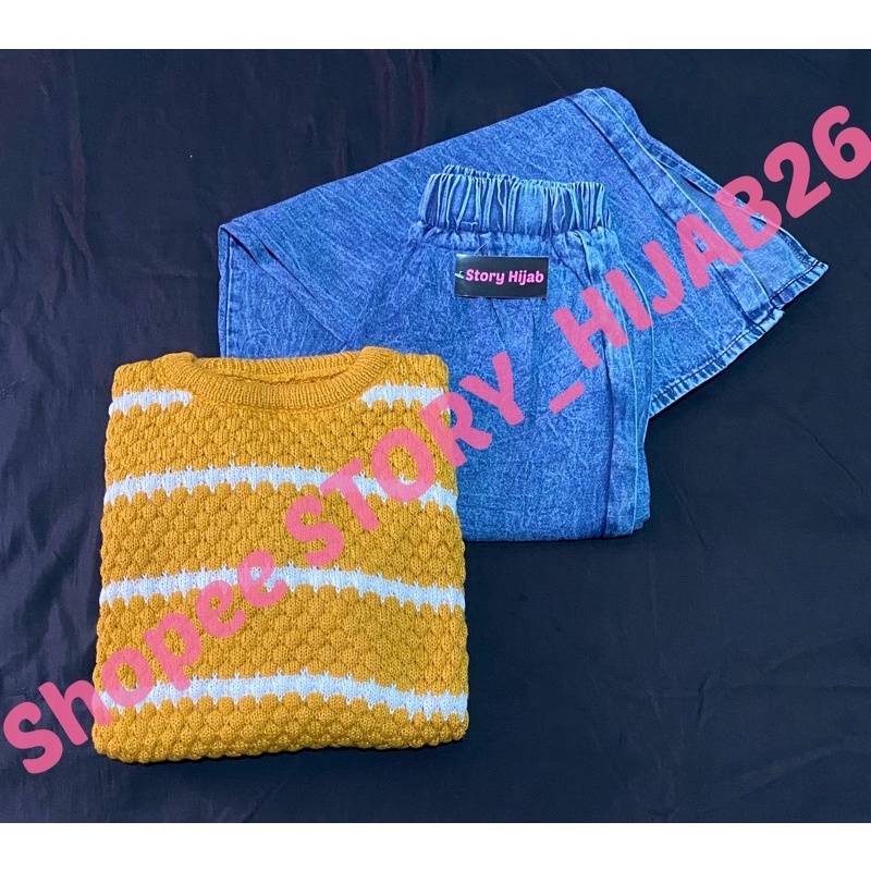 KIREI SET / READY BEST SELLER-Garis mustard