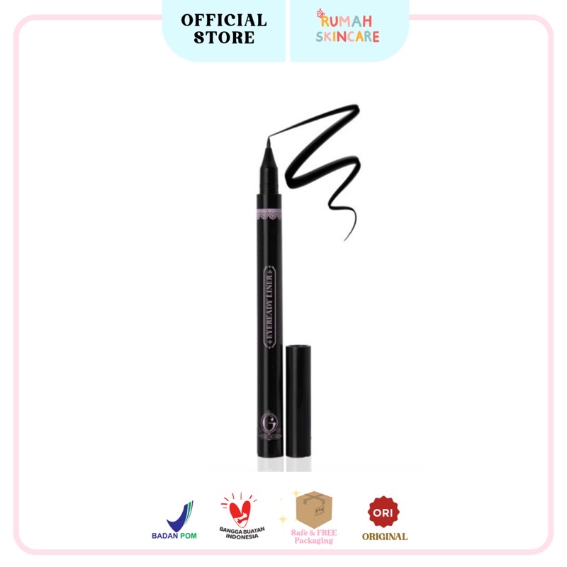 MADAME GIE Eye Liner Black - MakeUp Eyeliner Pen Black Waterproof Eyeready Liner