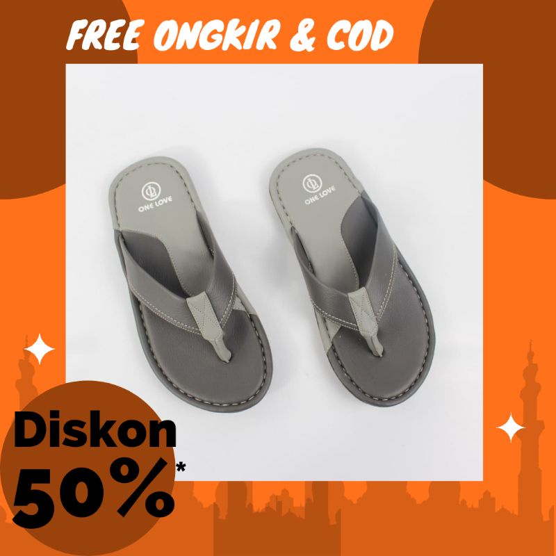 Sandal Pria dewasa premium branded/Sandal cowok karet kekinian awet sandal murah pria original one l