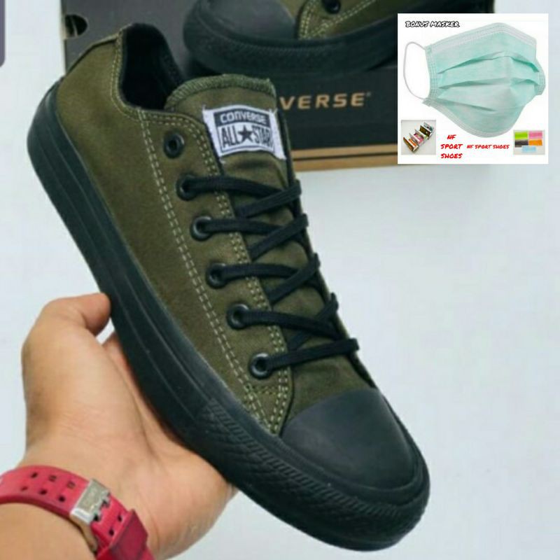 Sepatu Converse All Star Hijau Army - Hitam