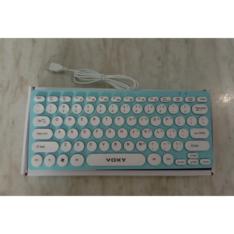 Voxy K2000 Keyboard Mini USB Wired Black White Tosca Berkualitas!