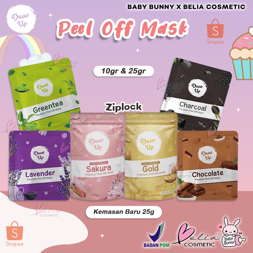 ❤ BELIA ❤ DEAR UP Peel Off Mask 10g 25g Zip Lock | Masker Wajah | Peel Off Mask Ziplock 10 g 25 g (✔ BPOM)