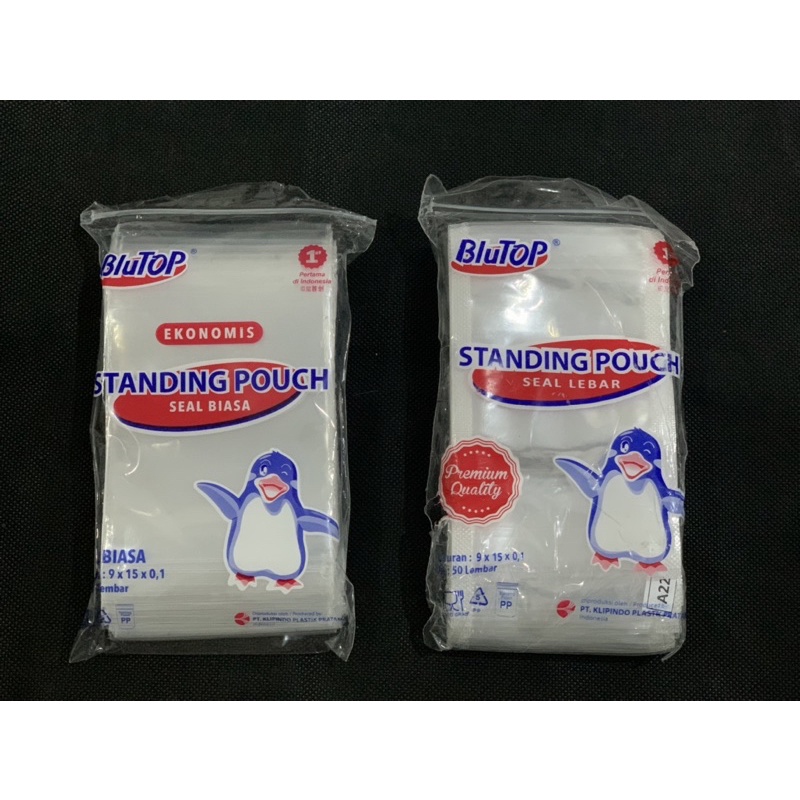 HCS - STANDING POUCH 9x15 STP DOUBLE SEAL / KEMASAN PLASTIK BERDIRI KLIP TEBAL  ISI 50 SEAL LEBAR PCS BY KLIPINDO