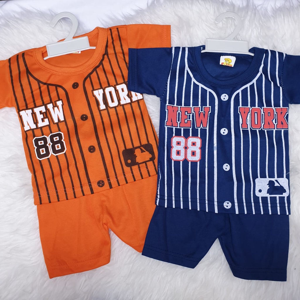 baju anak laki laki 0-6 bulan newyork / baju bayi cowok / setelan anak