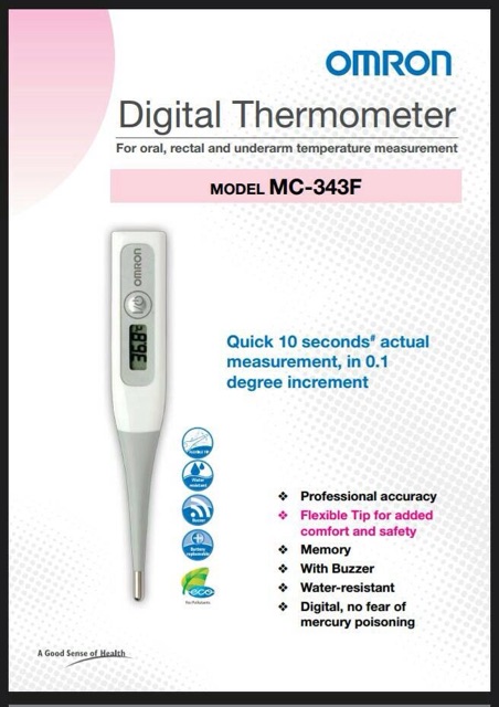 OMRON Flexible Digital Thermometer MC-343 Termometer Bayi