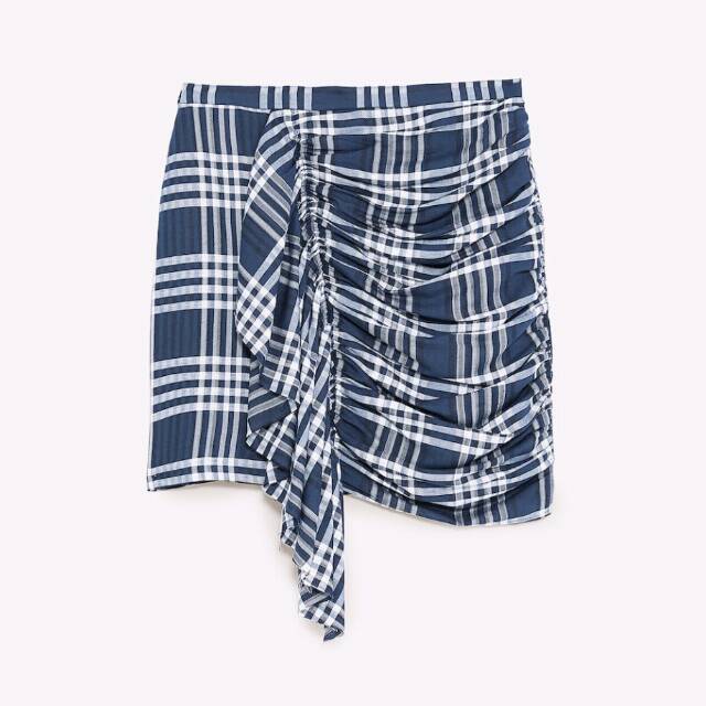 rok mini motif kotak original zara