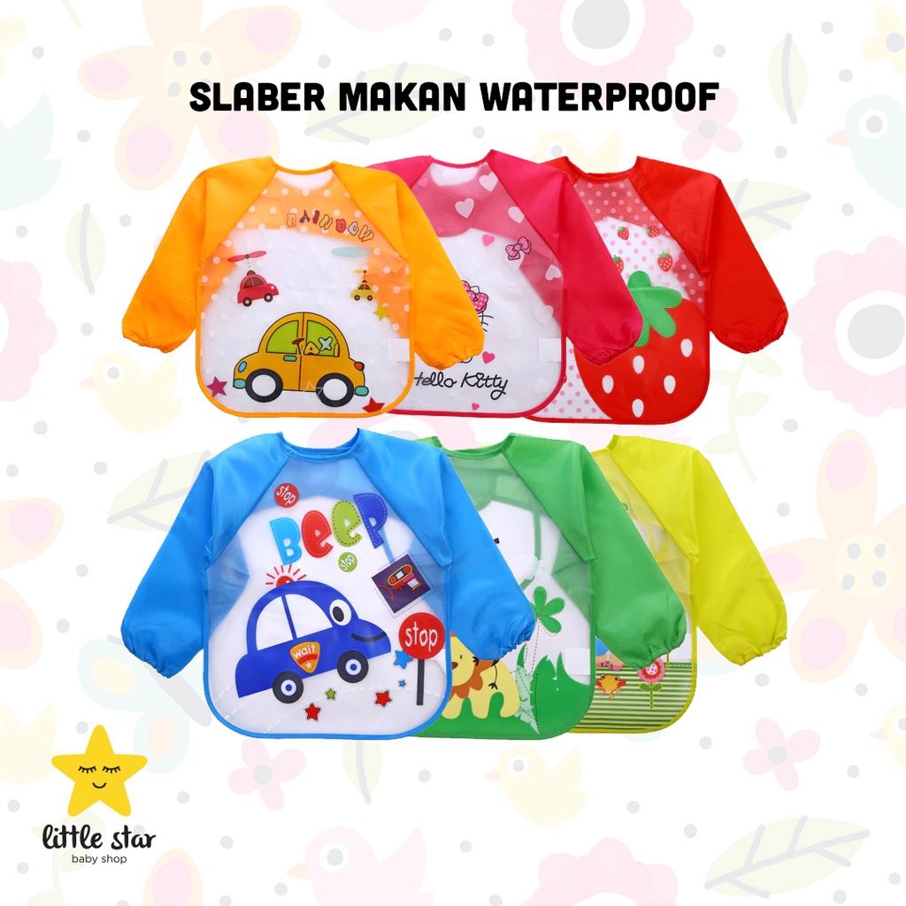 Baju Slaber Makan Waterproof Lengan Panjang | Celemek Anak