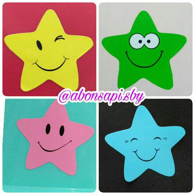 Jual Sticker Smile Star Reward - Stiker Bintang Warna-Warni untuk