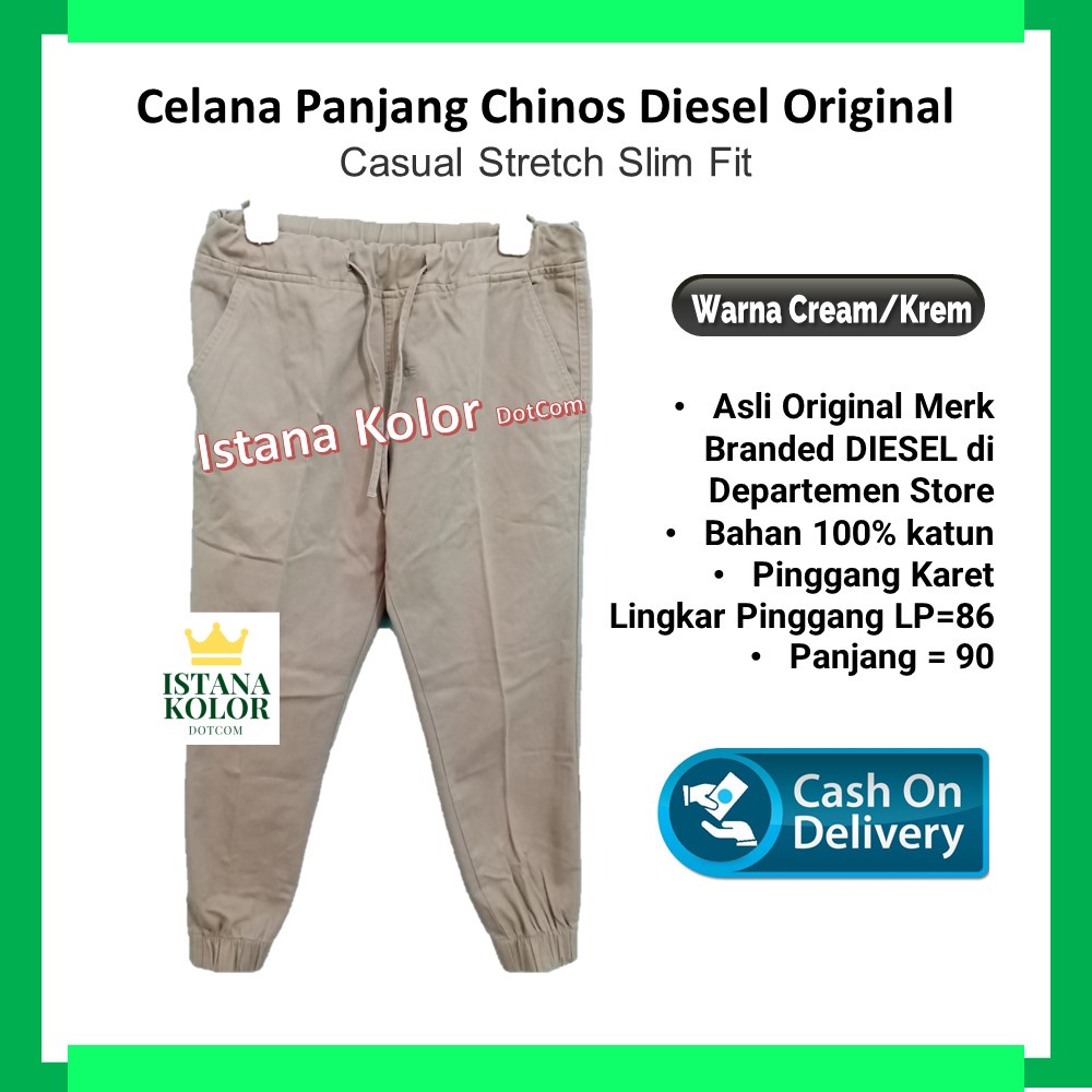 Celana Panjang Diesel AX House Nevada Kolor Pria Wanita Cowok Chinos Cewek Asli Original Matahari Ra