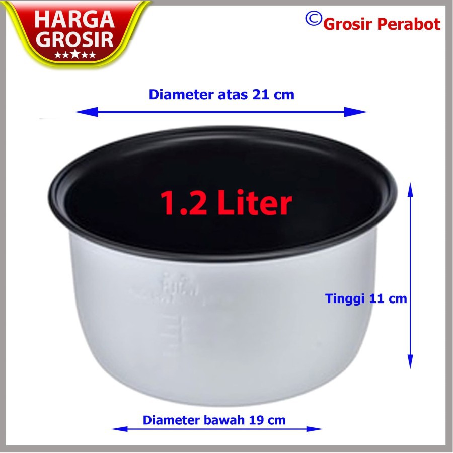 ALUMINIUM PAN 1,2 Liter  - Panci Teflon 1,2 Liter Miyako MCM 612 - 100% Ori