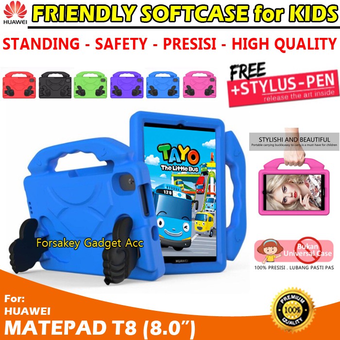 Huawei MatePad Mate Pad T8 T 8 8.0 Inch Kids Soft Case Casing Cover Sarung Kesing Silikon Anak Lucu
