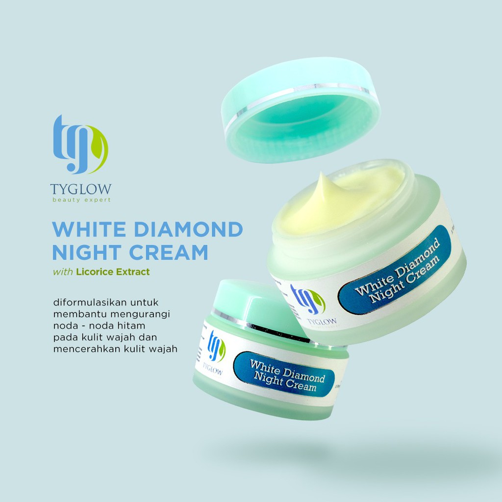 Tyglow White Diamond Night Cream - krim malang glowing