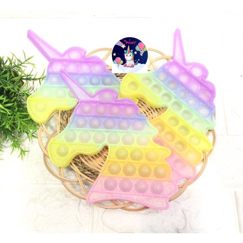 POP IT GLITER/POP IT GID/pop it viral/fidget/tiktok/mainan kekinian-Unicorn Glitter