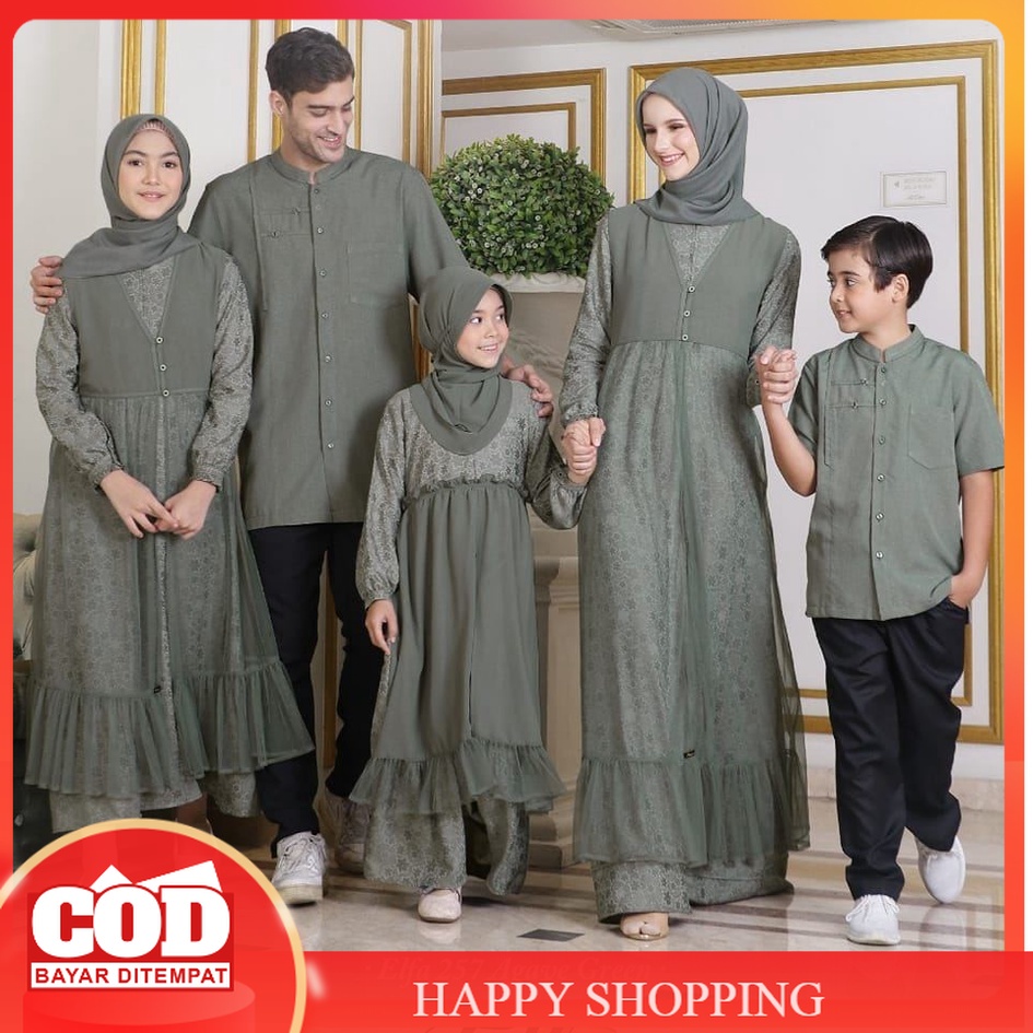ETHICA ELFA 257 AGAVE GREEN | BAJU SARIMBIT KELUARGA TERBARU 2022 KEKINIAN | FAMILY SET FAMSET COUPL