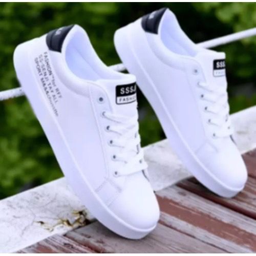 Sepatu SNEAKERS Pria/Wanita White Black S-SENJI ALL SPORT Uk_39/43 Bisa COD