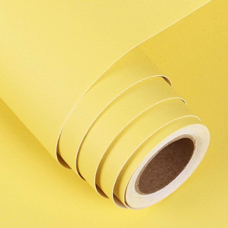 Wallpaper stiker dinding warna kuning polos dekorasi kitchen set & dapur & kamar mandi & ruangan & f