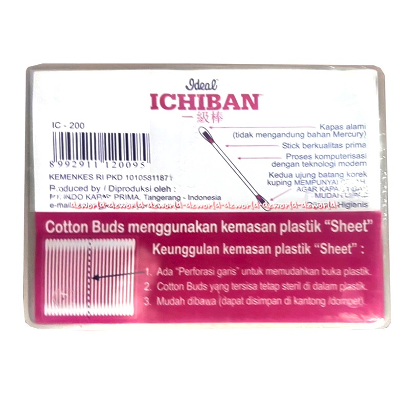 Ideal Ichiban Cotton Buds 200sticks For Adult Anti Bacteria Korek Kuping Untuk Dewasa Anti Bacteria Korek Kuping Aman Anti Bakteri Ichi Ban Catun Buds Soft And Safe Coton Bud